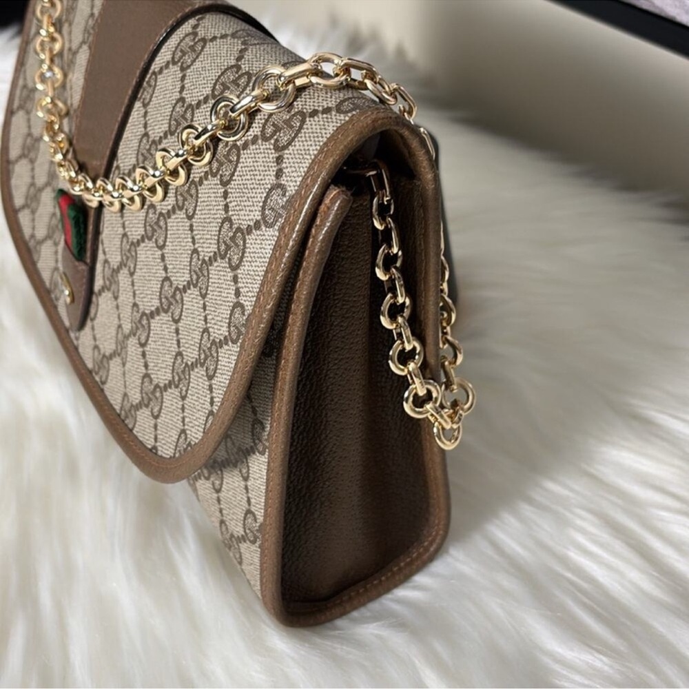 Authentic Vintage GUCCI GG Supreme Sherry Line PVC Leather Clutch HandBag EUC - Picture 4 of 14